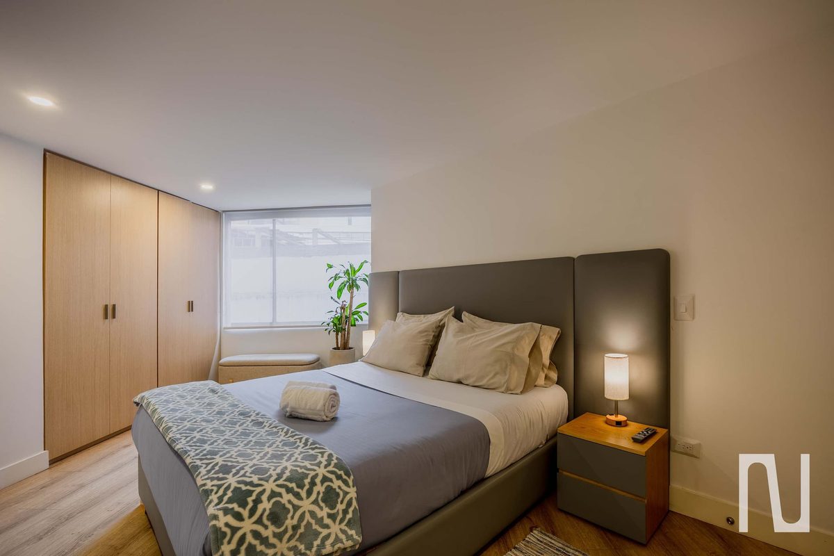 Bedroom 1, bed and window